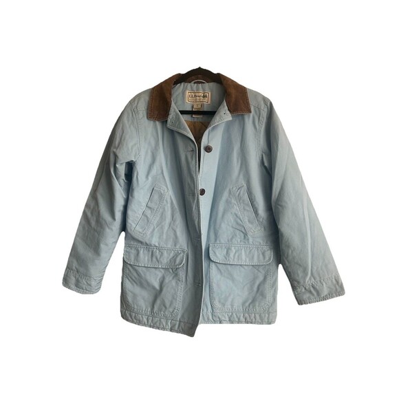L.L. Bean Jackets & Blazers - Vintage LL Bean Baby Blue Quilted Lined Barn Chore Coat Canvas Field Jacket M